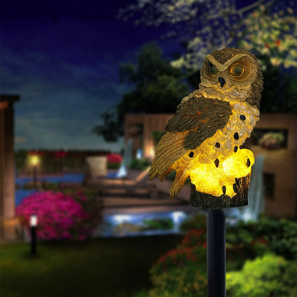 GlowOwl™ Solar Garden Light