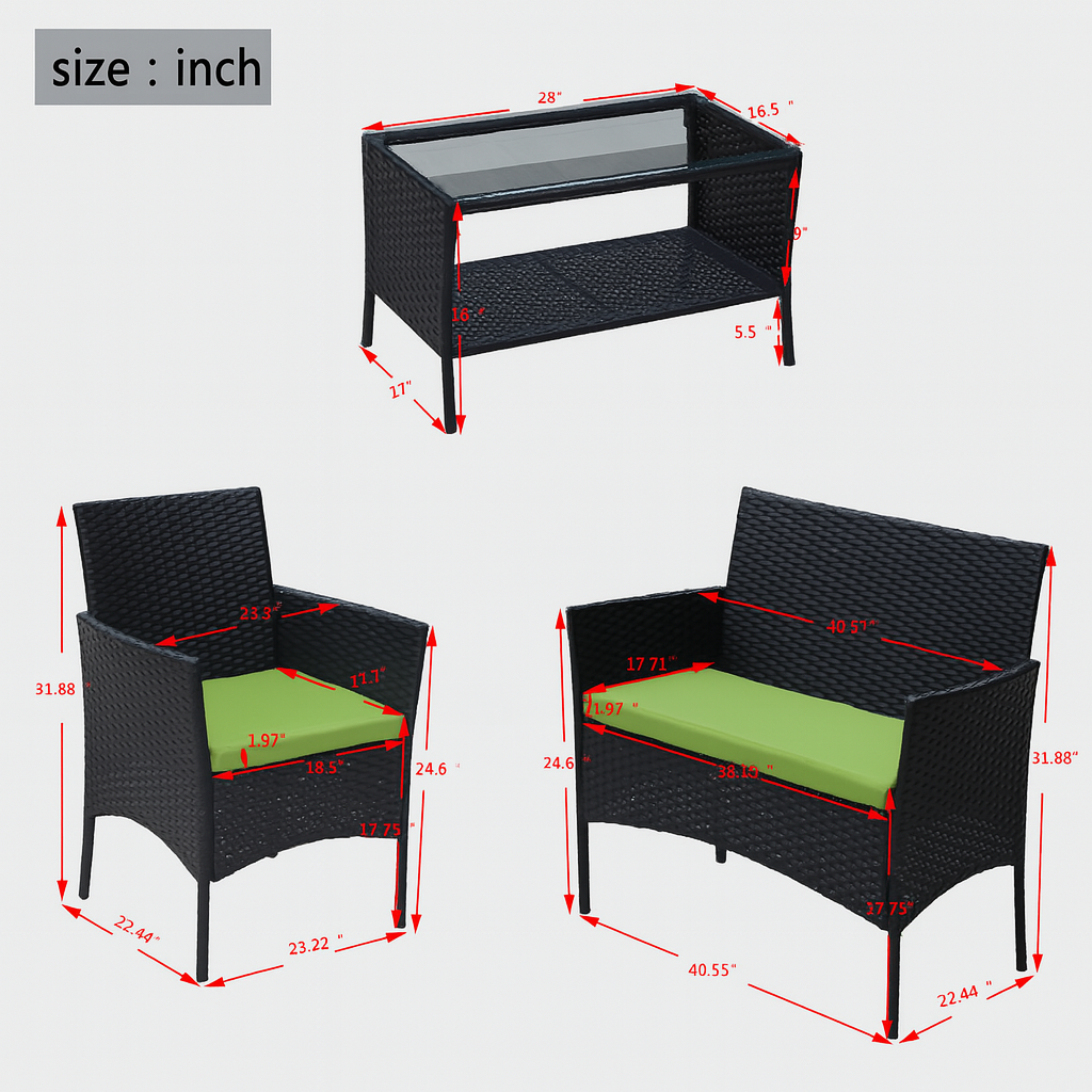 VerdeLuxe™ 4-Piece Patio Set