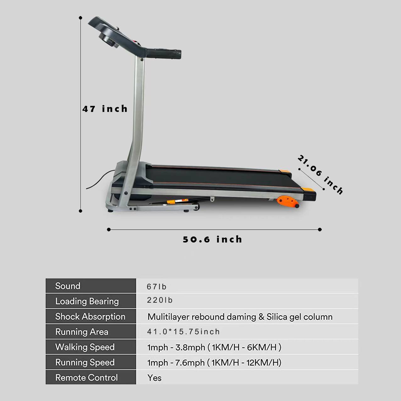 StrideFlex™ Folding Treadmill