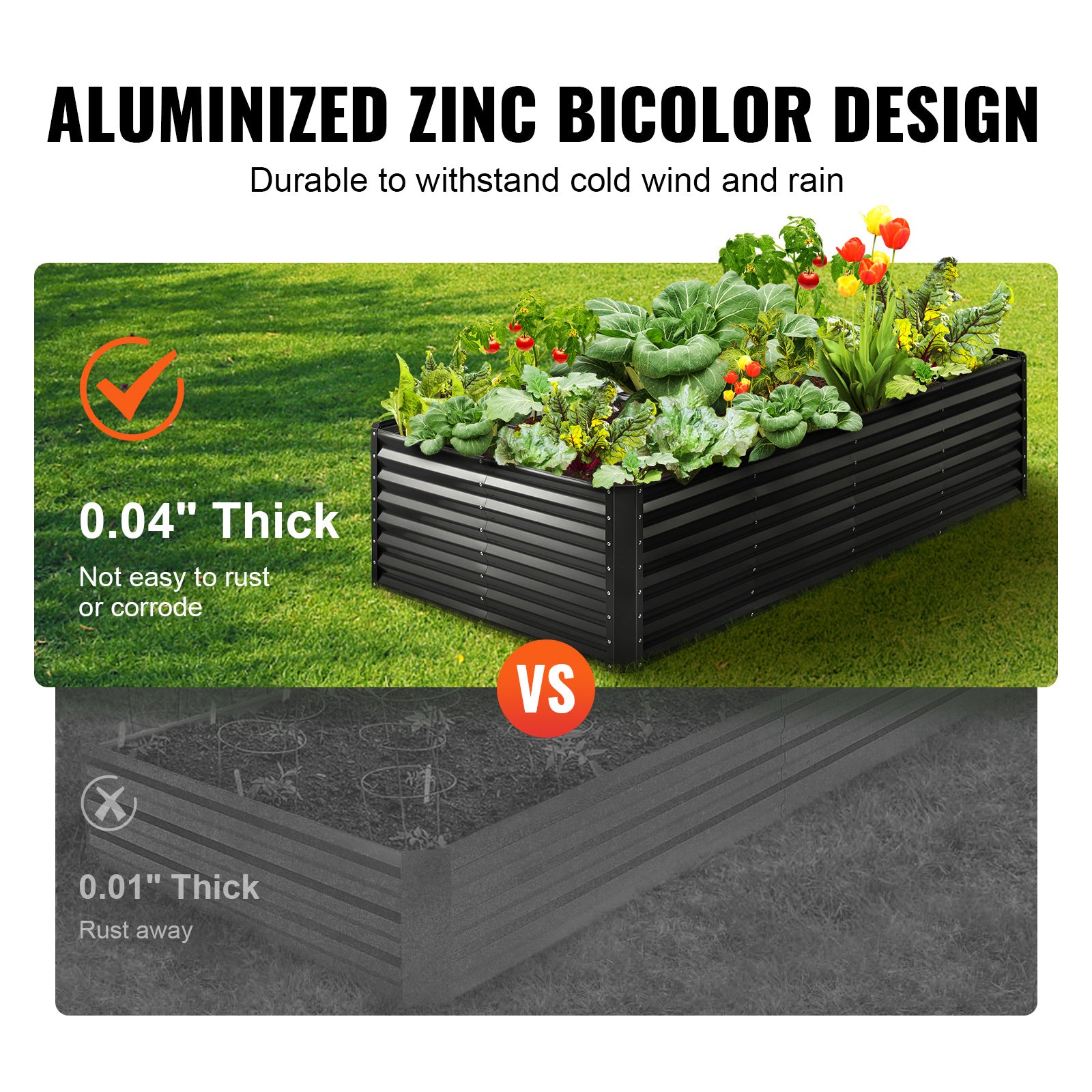 VEVOR Galvanized Grow Bed